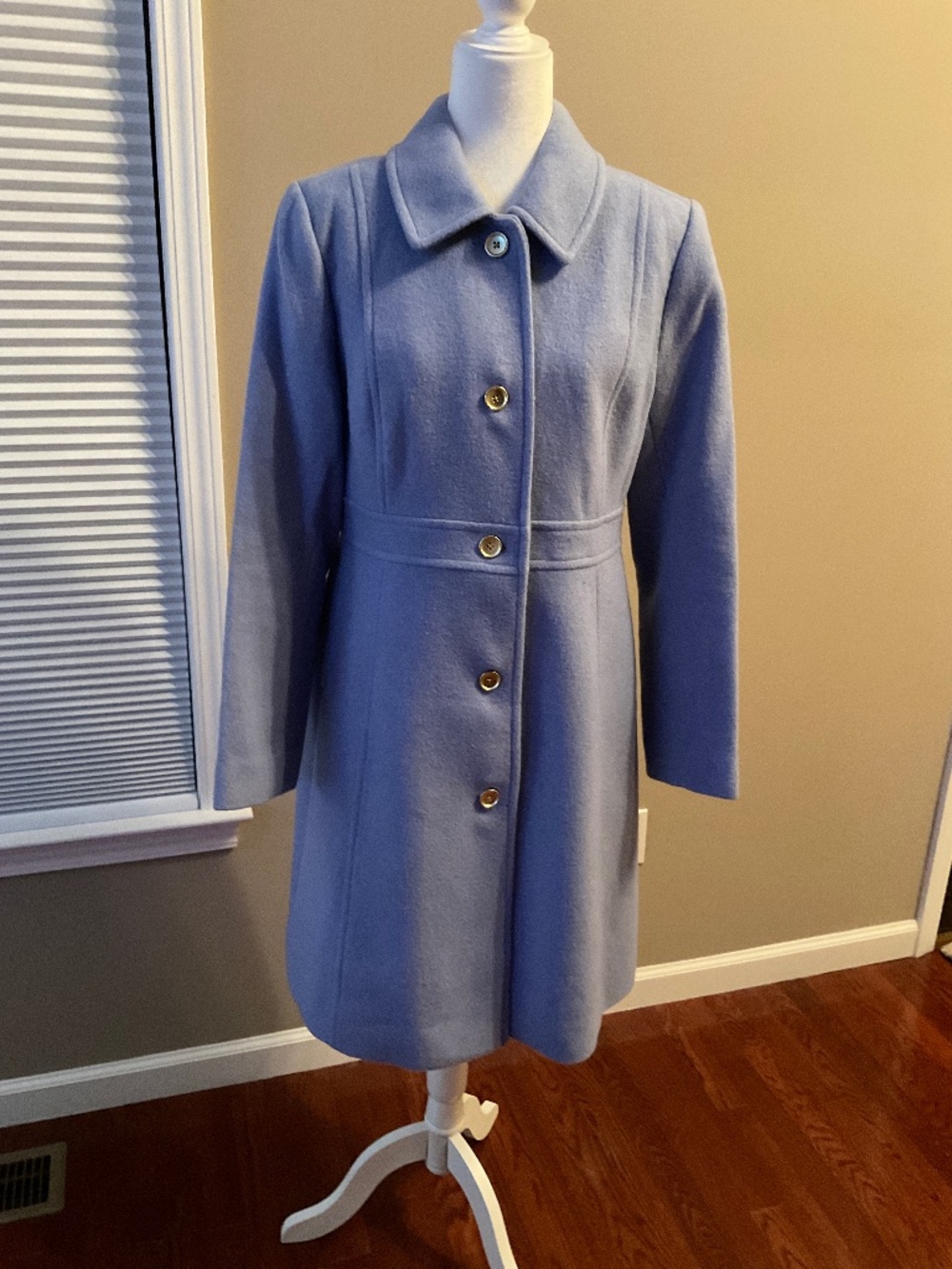 J Crew Ladies Wool Coat Size 12 in Periwinkle Blue -New with Tags